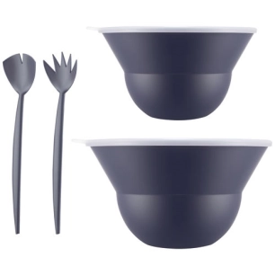 lot 2 saladiers avec couvercles et couverts bleu - topee - bodum