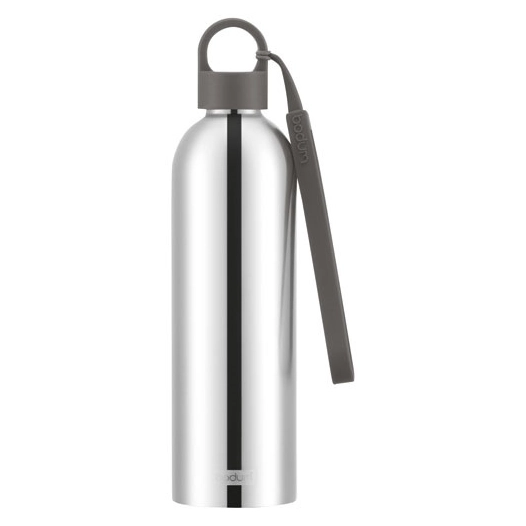 gourde isotherme 0.5 l inox & marron - melior - bodum