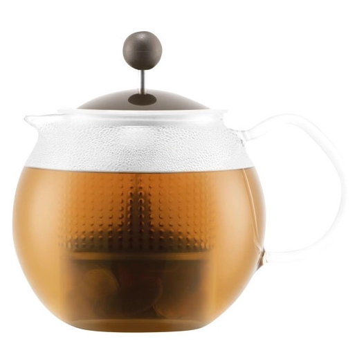 théière 0,5 l en verre avec filtre plastique marron - assam - bodum