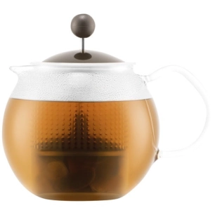 théière 0,5 l en verre avec filtre plastique marron - assam - bodum