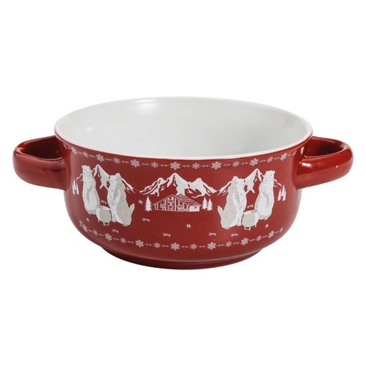 bol à soupe 13.5 cm rouge - marmottes - table et cook