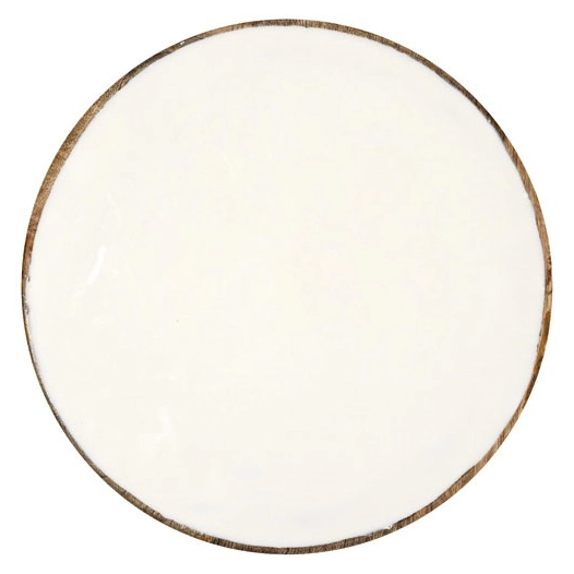 8 dessous d'assiette 35 cm manguier blanc - hygge - home deco factory - cmp