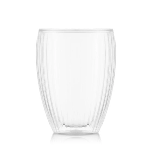 lot 2 verres double paroi 32 cl - pavina striés - bodum