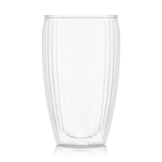 lot 2 verres double paroi 45 cl - pavina striés - bodum