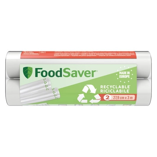 lot de 2 rouleaux thermosoudables 28 cm x 3 m - foodsaver