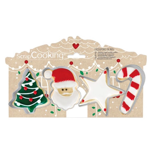 lot 4 emporte-pièces - noël - scrapcooking