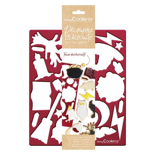 plaque découpoir 15 formes - sorcier - scrapcooking