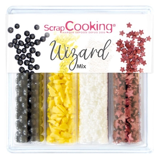 mix 4 décors sucrés wizard - sorcier - scrapcooking
