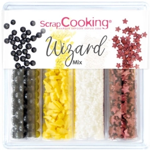 mix 4 décors sucrés wizard - sorcier - scrapcooking