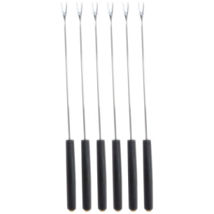 set 6 fourchettes à fondue bourguignonne noires - table et cook