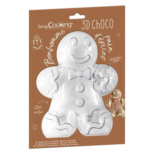 moule 3d chocolat - bonhomme de pain d'épices - scrapcooking