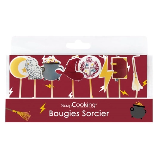 lot 8 bougies - sorcier - scrapcooking