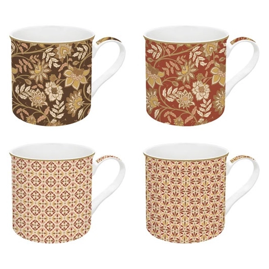 coffret 4 mugs 30 cl - fleurs de rêves - easy life