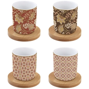 coffret 4 tasses à café 11 cl - fleurs de rêves - easy life