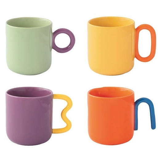 coffret 4 mugs 35 cl bicolore - creative - easy life