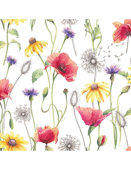 Serviettes Coquelicots Ambiente Design floral éclatant, ambiance festive - AMBIENTE