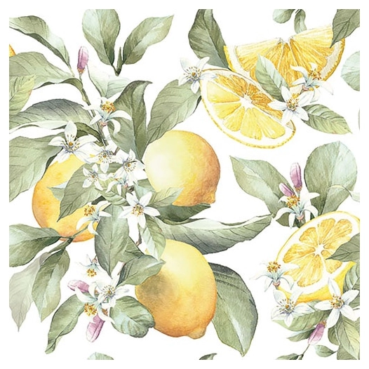 lot 20 serviettes en papier 33 x 33 cm - citrons - ambiente