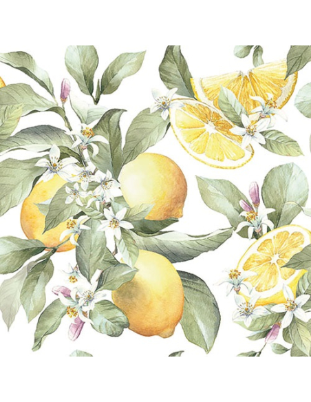 Serviettes Papier Citrons Décoration de table estivale - AMBIENTE