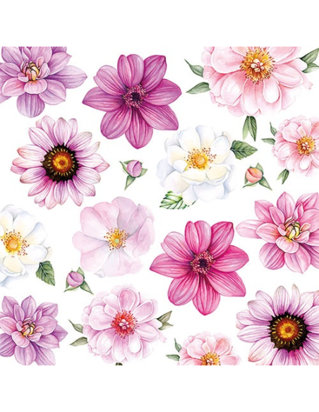 Serviettes papier Gloire d'Été Motif floral estival éclatant - AMBIENTE