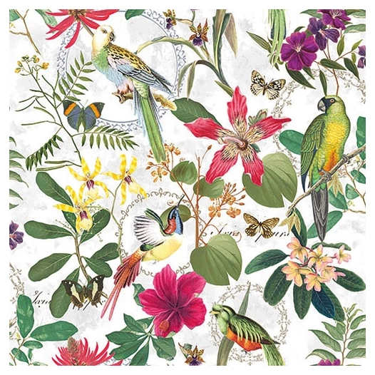 lot 20 serviettes en papier 33 x 33 cm - jungle tropicale - ambiente