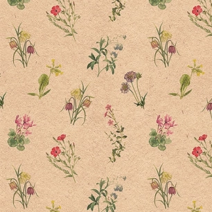 lot 20 serviettes en papier 33 x 33 cm - fleurs mixtes recyclées - ambiente
