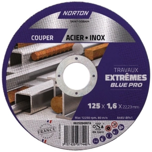 disque à tronçonner métal/inox 125x1.6x22.2 - norton