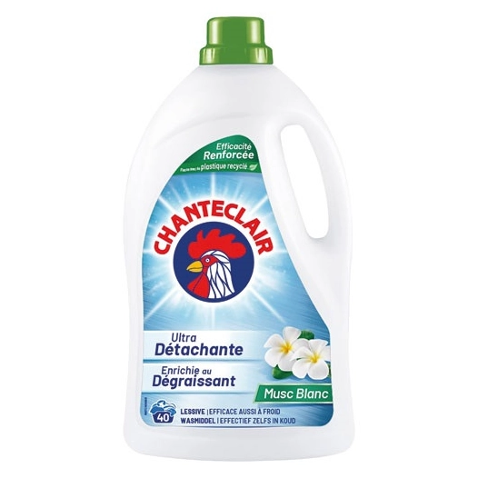 chanteclair lessive liquide musc blanc dégraisant 1.8l - chanteclair