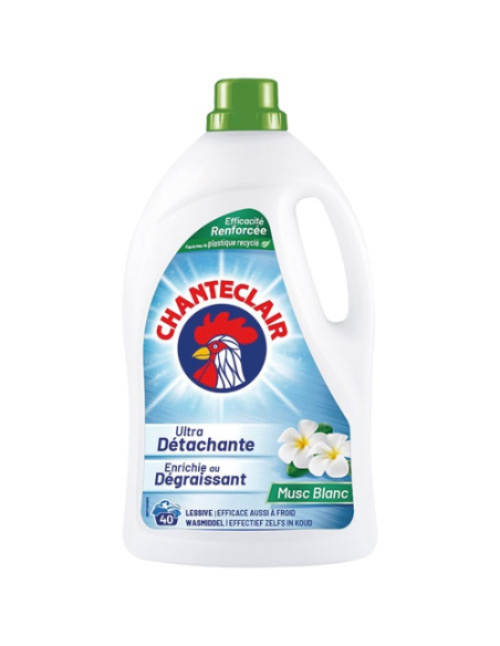 chanteclair lessive liquide musc blanc dégraisant 1.8l - chanteclair