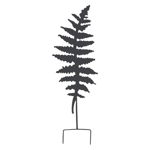 déco en métal à planter fougère 25x70cm anthracite - louis moulin