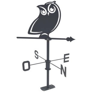 girouette hibou 45x72.5cm anthracite - louis moulin