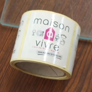 mav rouleau etiquettes adhesives vernis brillant - cent pour cyan