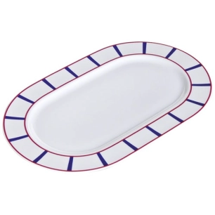 plat ovale 36 cm - basque bleu - nova styl