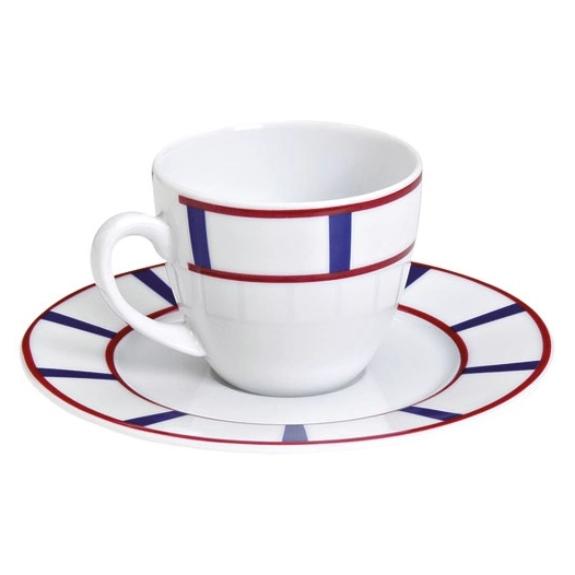 6 paire-tasse à café 22 cl - basque bleu - nova styl