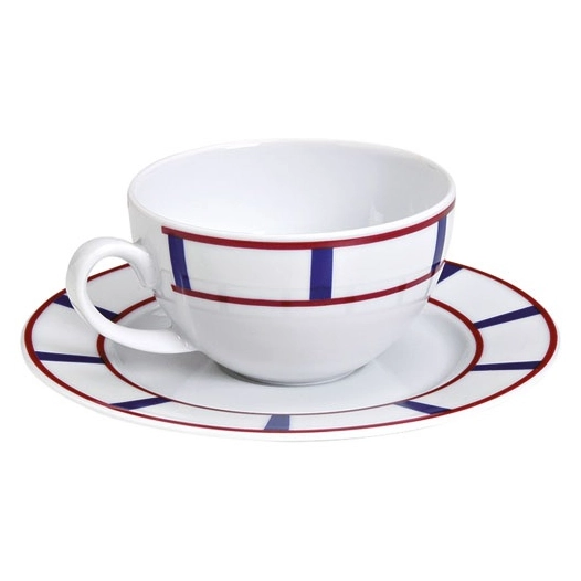 6 paire-tasse à thé 22 cl - basque bleu - nova styl