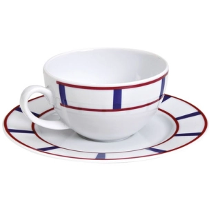 6 paire-tasse à thé 22 cl - basque bleu - nova styl