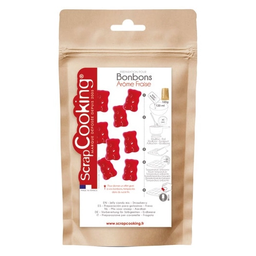 préparation pour bonbons à la fraise - scrapcooking