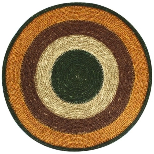 6 set de table rond 38 cm terracotta - jonc de mer - nova styl