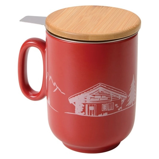tisanière 45 cl rouge - montagne - table et cook