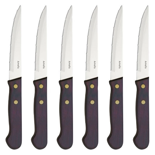 coffret 6 couteaux à steak - arizona - amefa