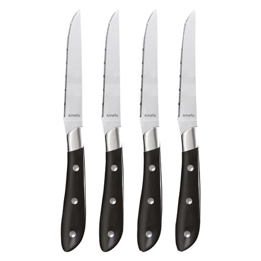 coffret 4 couteaux à steak noir - achille - amefa