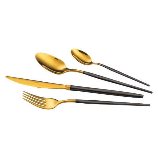 ménagère 24 pièces or & noir - soprano - amefa