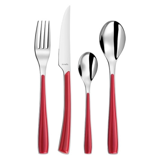 ménagère 24 pièces rouge - alizé - amefa