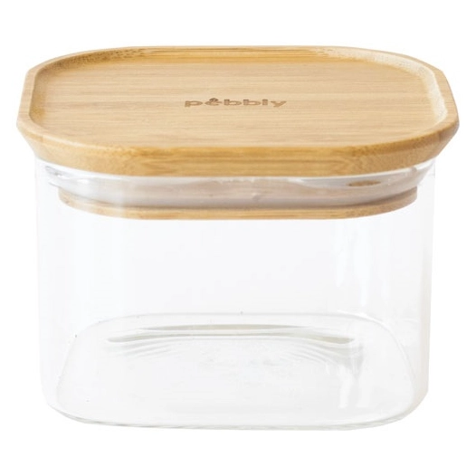 pot de conservation carré 0,5 l - bambou - pebbly