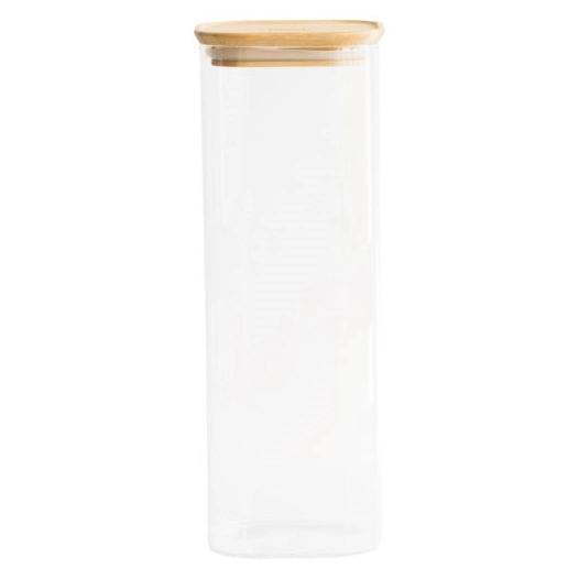 pot de conservation carré 2,2 l - bambou - pebbly