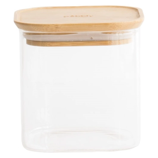 pot de conservation carré 0,8 l - bambou - pebbly
