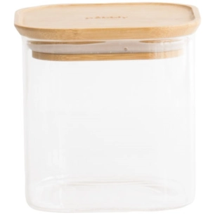 pot de conservation carré 0,8 l - bambou - pebbly