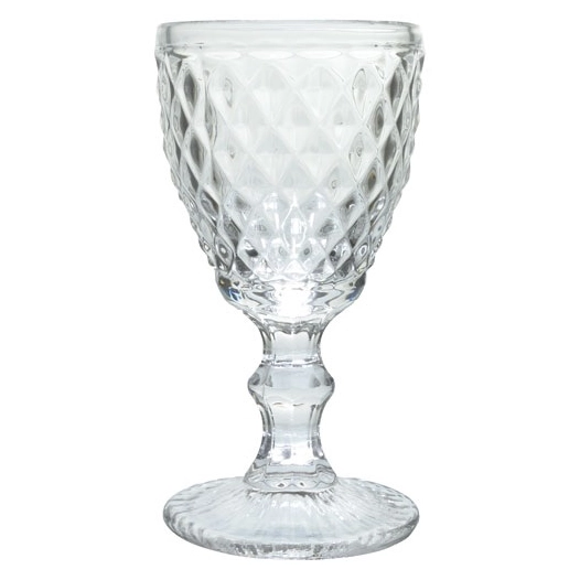 6 verre à pied 20 cl transparent - diamond - medard de noblat