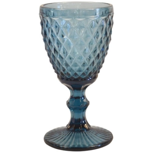 6 verre à pied 20 cl bleu - diamond - medard de noblat
