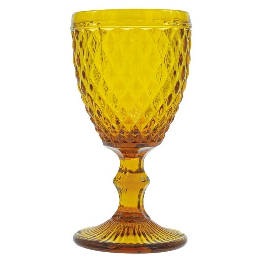 6 verre à pied 20 cl ambre - diamond - medard de noblat