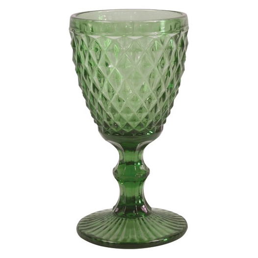 6 verre à pied 20 cl vert - diamond - medard de noblat